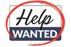 help wanted text graphic